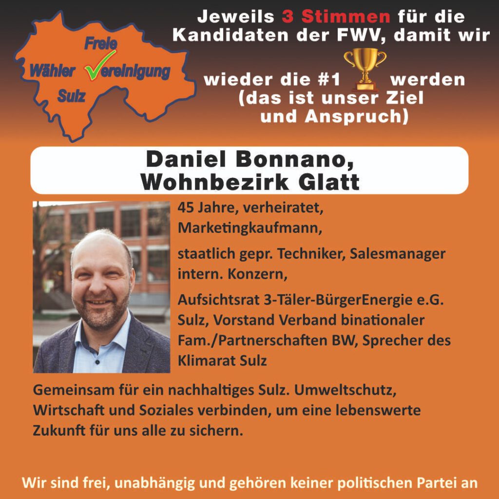 Wahlkampfmotiv von Daniel Bonanno aus dem Jahr 2024